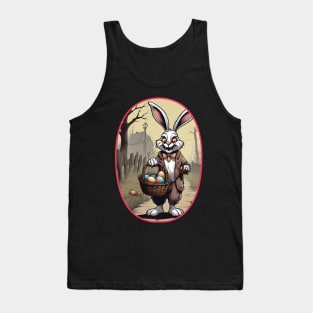 Dark Easter: Creepy Bunny with Chocolate Eggs (Concept Art Illustration) Tank Top